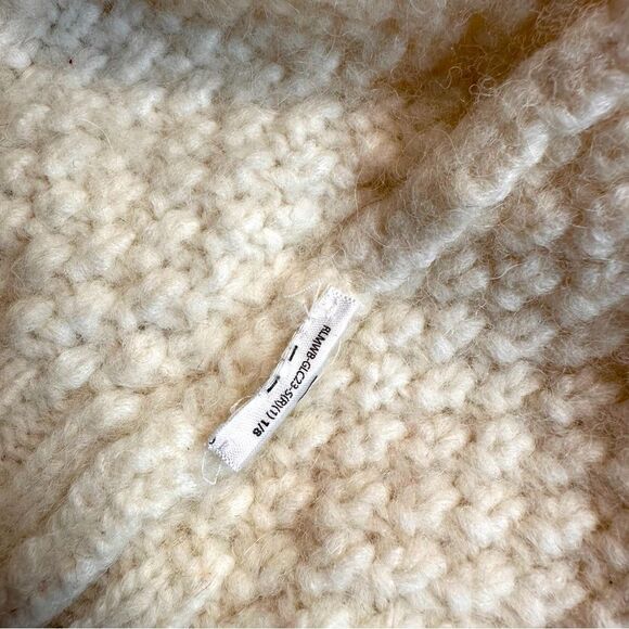 Polo Ralph Lauren Aran Knit Wool Alpaca Blend Mock Turtleneck Sweater in Cream - Picture 16 of 16
